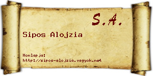 Sipos Alojzia névjegykártya